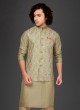 Silk Pista Green Color Nehru Jacket Set
